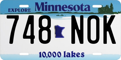 MN license plate 748NOK