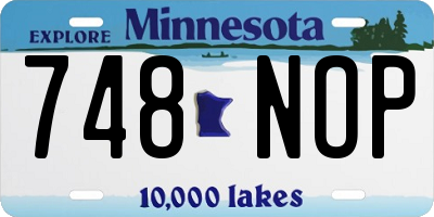 MN license plate 748NOP