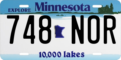 MN license plate 748NOR