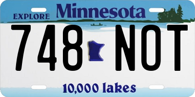 MN license plate 748NOT