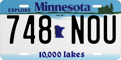 MN license plate 748NOU