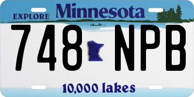 MN license plate 748NPB