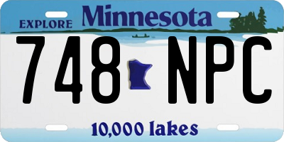 MN license plate 748NPC