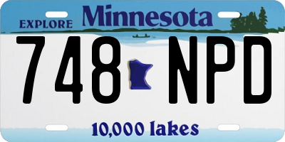 MN license plate 748NPD