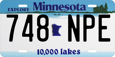 MN license plate 748NPE