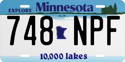 MN license plate 748NPF