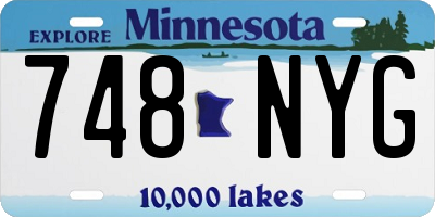 MN license plate 748NYG