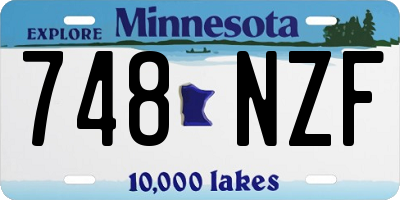 MN license plate 748NZF