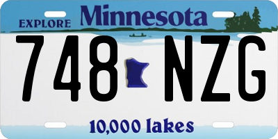 MN license plate 748NZG
