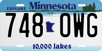 MN license plate 748OWG