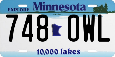 MN license plate 748OWL