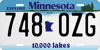 MN license plate 748OZG