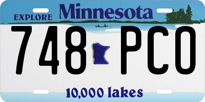 MN license plate 748PCO