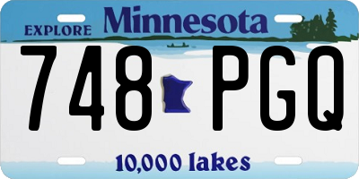 MN license plate 748PGQ