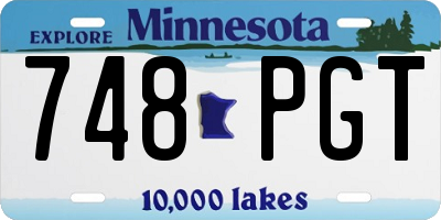 MN license plate 748PGT