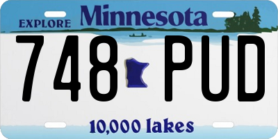 MN license plate 748PUD