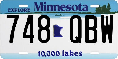 MN license plate 748QBW