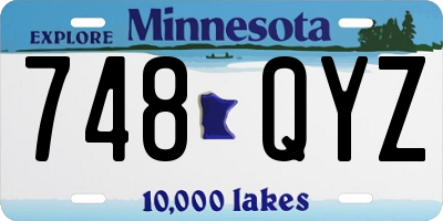MN license plate 748QYZ
