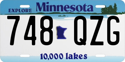 MN license plate 748QZG