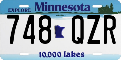 MN license plate 748QZR