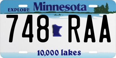 MN license plate 748RAA