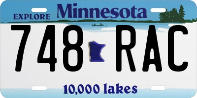 MN license plate 748RAC