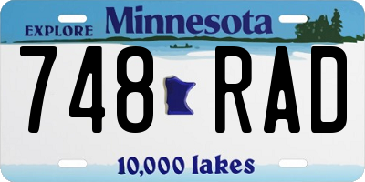 MN license plate 748RAD