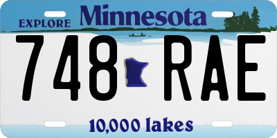 MN license plate 748RAE