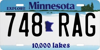 MN license plate 748RAG