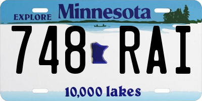 MN license plate 748RAI