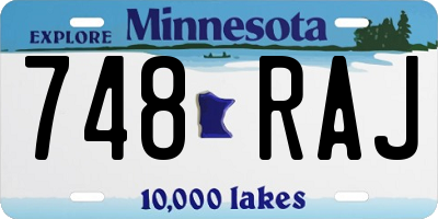 MN license plate 748RAJ