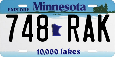 MN license plate 748RAK