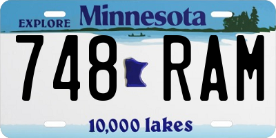 MN license plate 748RAM