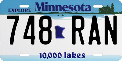 MN license plate 748RAN