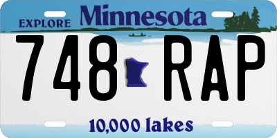 MN license plate 748RAP