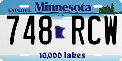 MN license plate 748RCW