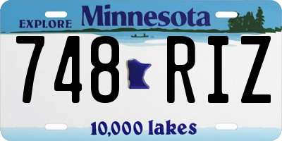 MN license plate 748RIZ