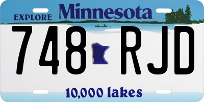 MN license plate 748RJD