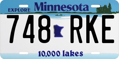MN license plate 748RKE
