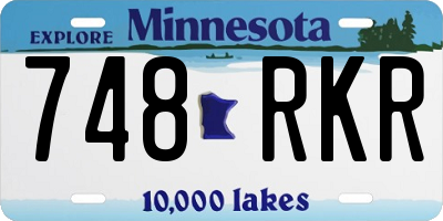 MN license plate 748RKR