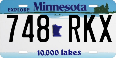 MN license plate 748RKX