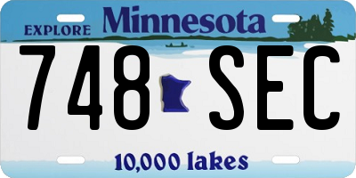 MN license plate 748SEC