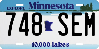MN license plate 748SEM
