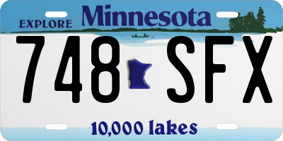MN license plate 748SFX