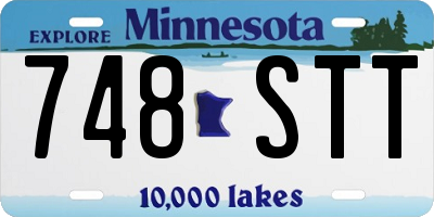 MN license plate 748STT