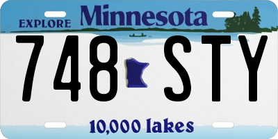 MN license plate 748STY