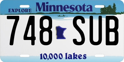 MN license plate 748SUB