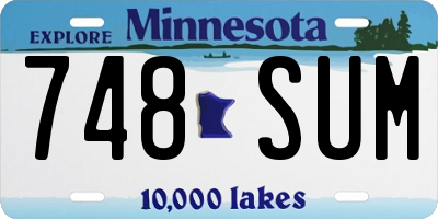 MN license plate 748SUM