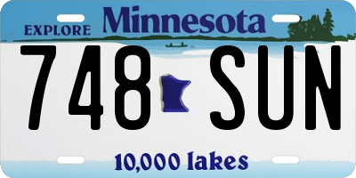 MN license plate 748SUN