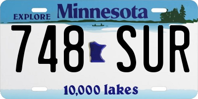 MN license plate 748SUR